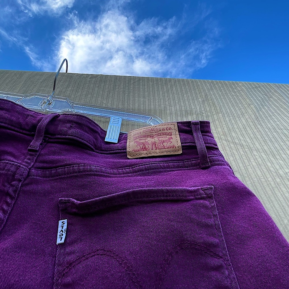 Levi Purple Mid-Rise Skinny Jeans